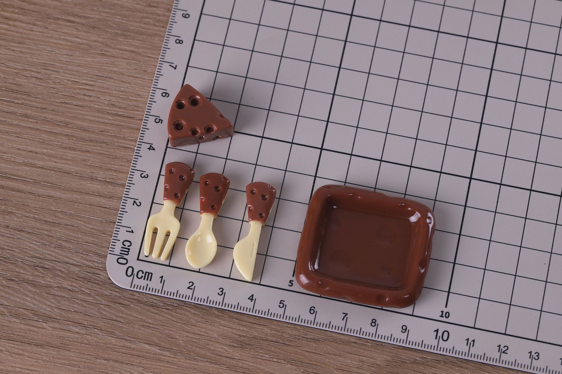 diy simulation food toys, cheese knives, forks, spoons, plates, miniature scene ornaments, keychains, resin jewelry accessories pic 9