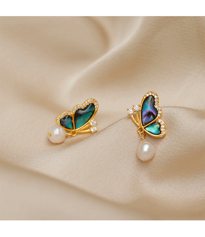 Hyacinth retro Dreamy butterfly Pendant Earrings for Women 2023 New style, versatile, fashionable, luxurious, individual and high-end pearl earrings pic 4