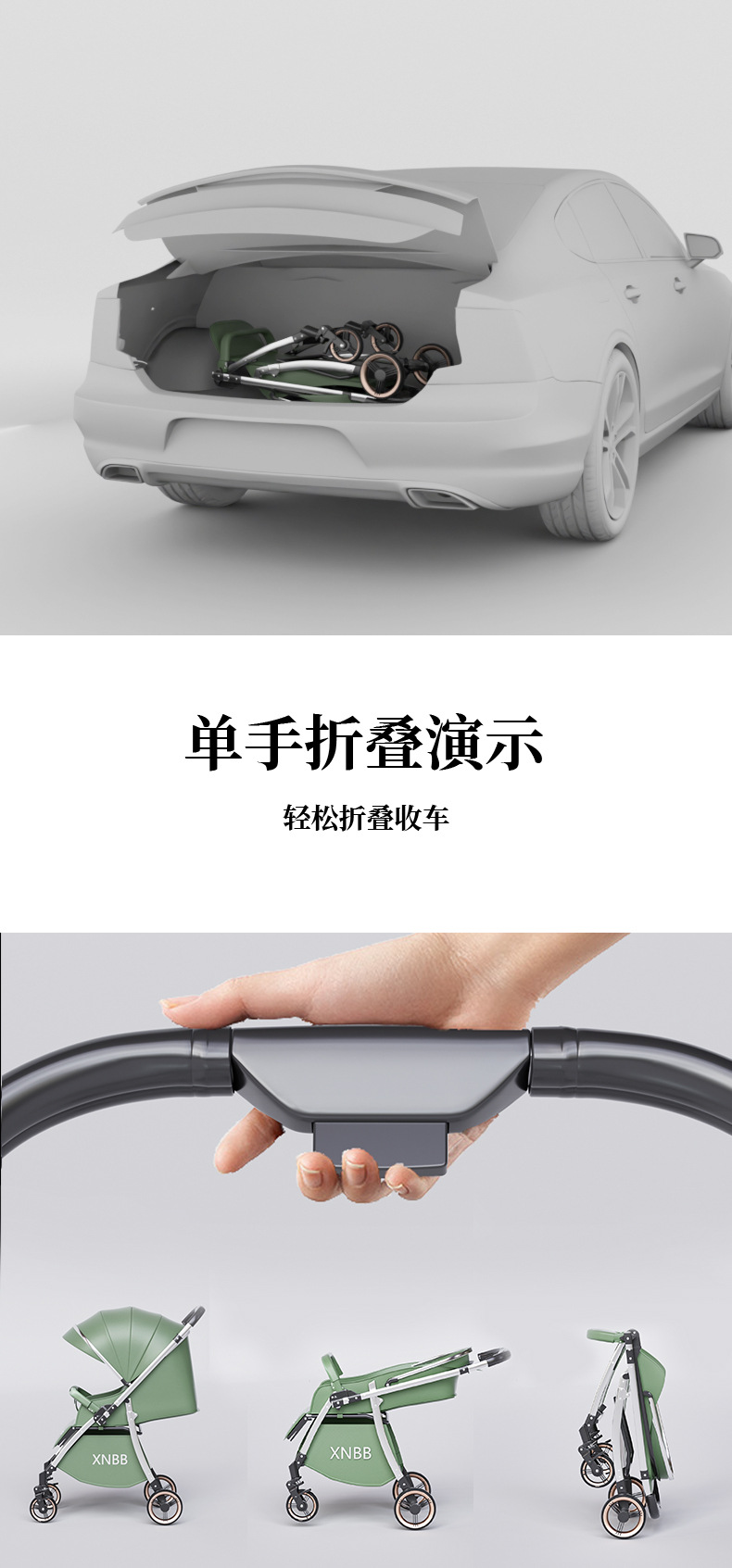 高景观双向婴儿推车可坐可躺可折叠超轻便携避震0-3岁宝宝儿童车详情13