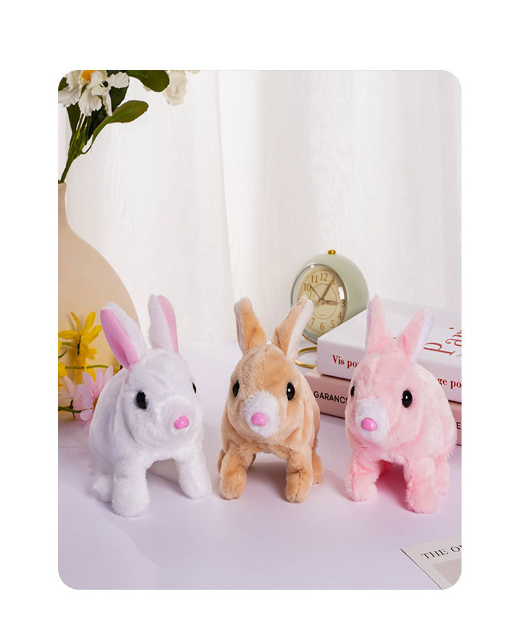 The new electric plush rabbit toy can walk, bark and move its ears. It is an electric white rabbit pet toy dog pic 14