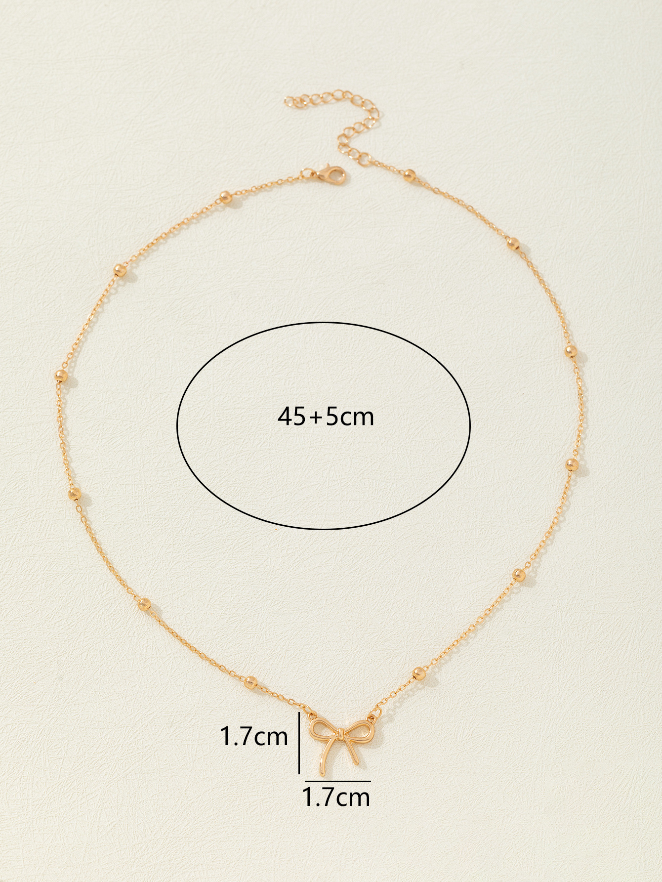 跨境珠链蝴蝶结项链女吊坠锁骨链甜美可爱清新简约百搭高级感批发详情3