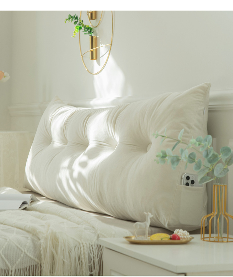Solid-color modern triangular headboard cushions, bed pillows, large backrest cushions, tatami MATS, living room soft packages, bedroom cushions pic 9