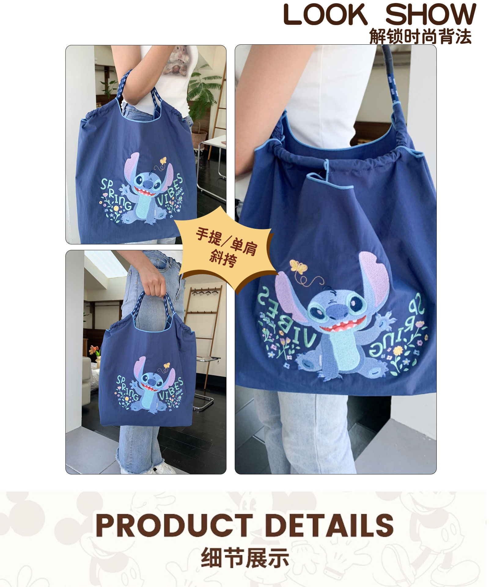 Otoño-invierno bolsos de mujer bolsos stillboy bolsos de gran capacidad tote bolsos de mujer bolsos de mano bolsos de un solo hombro de nylon bordado versátil pic 8