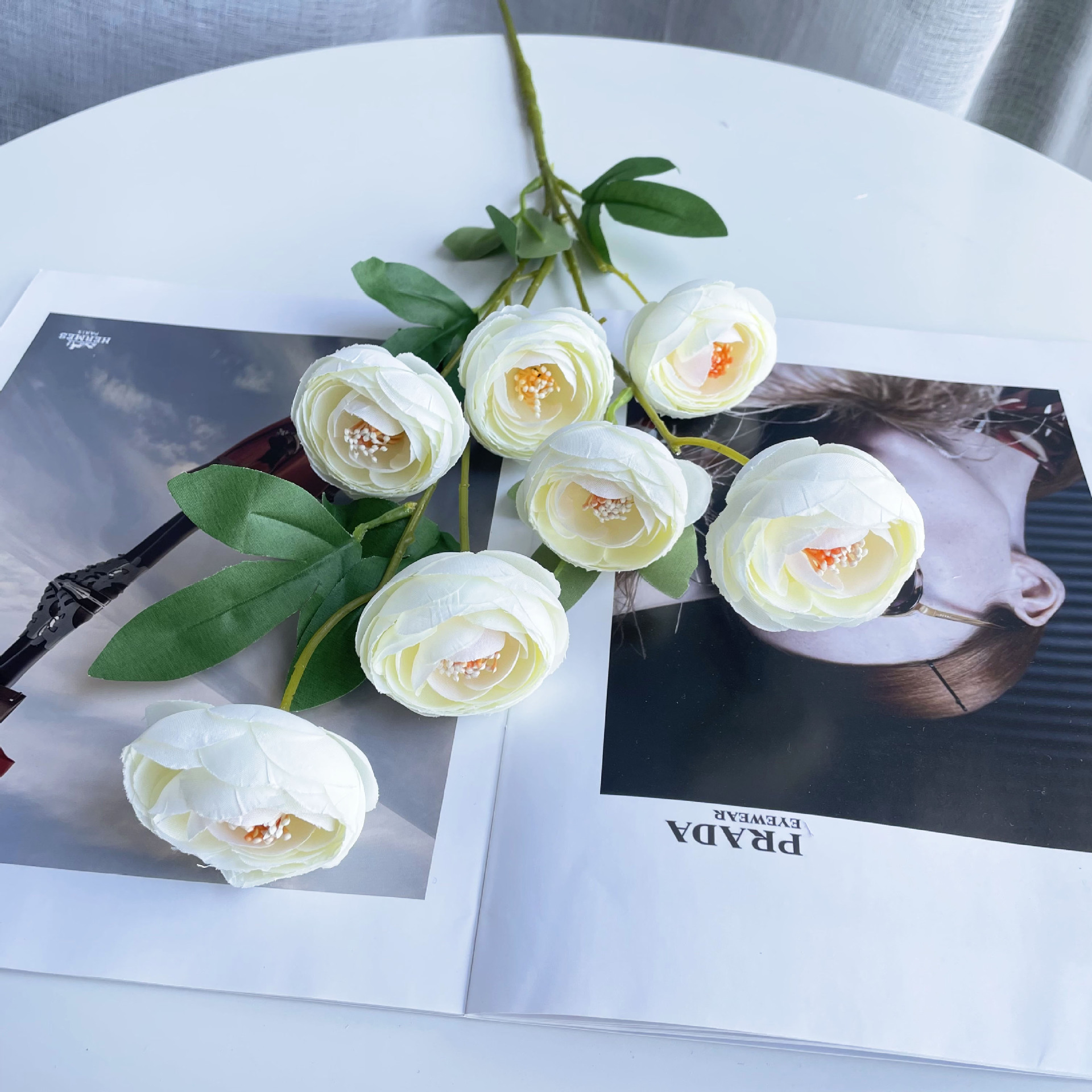 7-head exquisite tea rose peony artificial flowers wholesale wedding set decoration flowers, wedding hall prop flowers pic 9