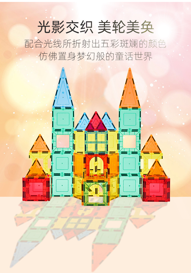 【加工定制】彩窗磁力片积木拼装儿童玩具智力开发益智动脑男女孩详情9