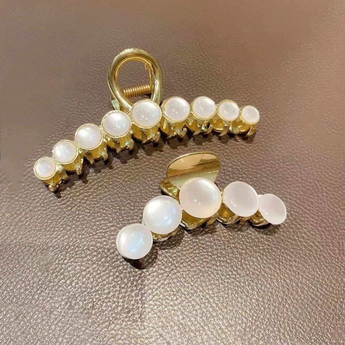 仿猫眼石抓夹大号发夹后脑勺高级感气质发卡抓发夹韩国鲨鱼夹头饰详情6