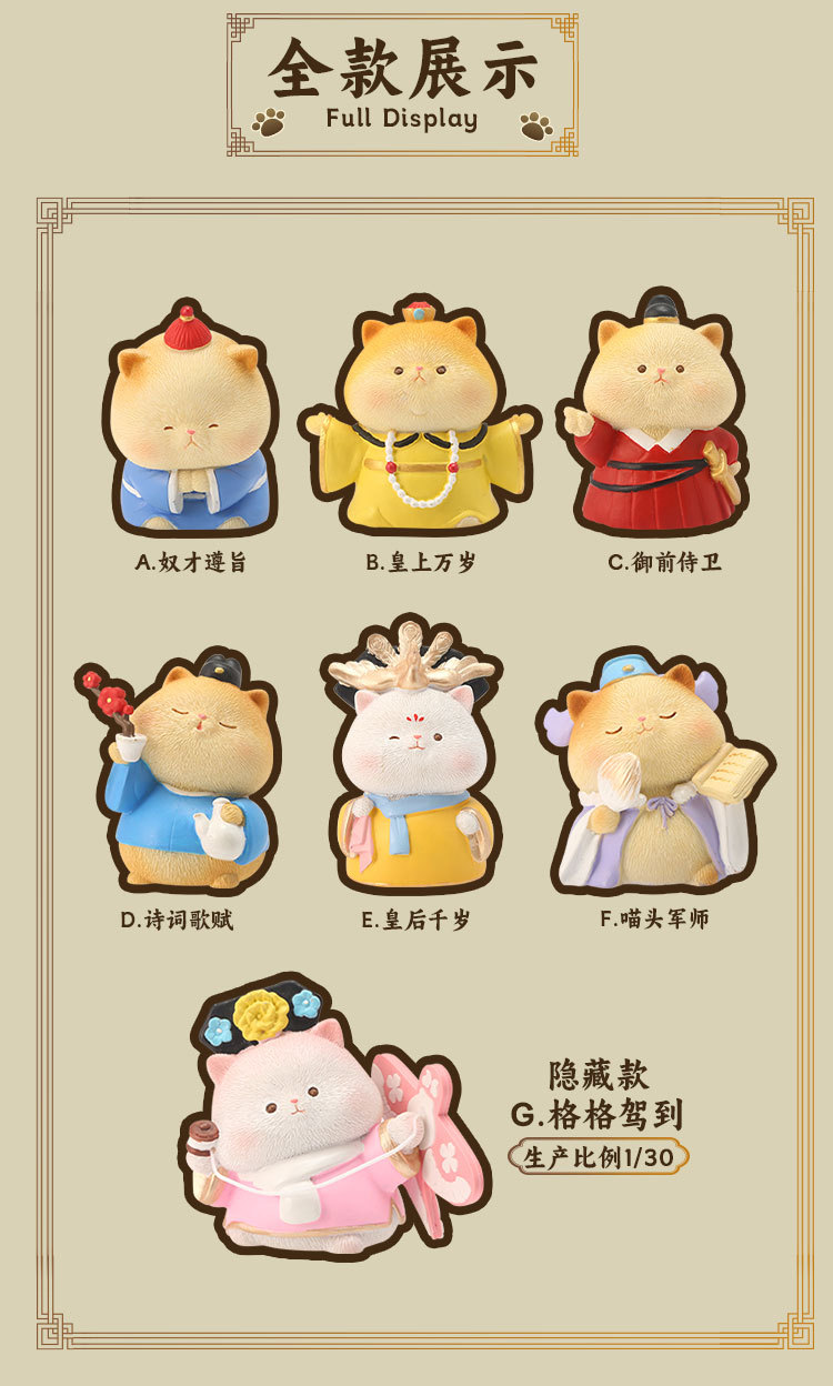 Meow Meow Long Live Blind Box, cartoon cute figurines, resin ornaments, creative dolls, trendy tabletop ornaments, blind box pic 3