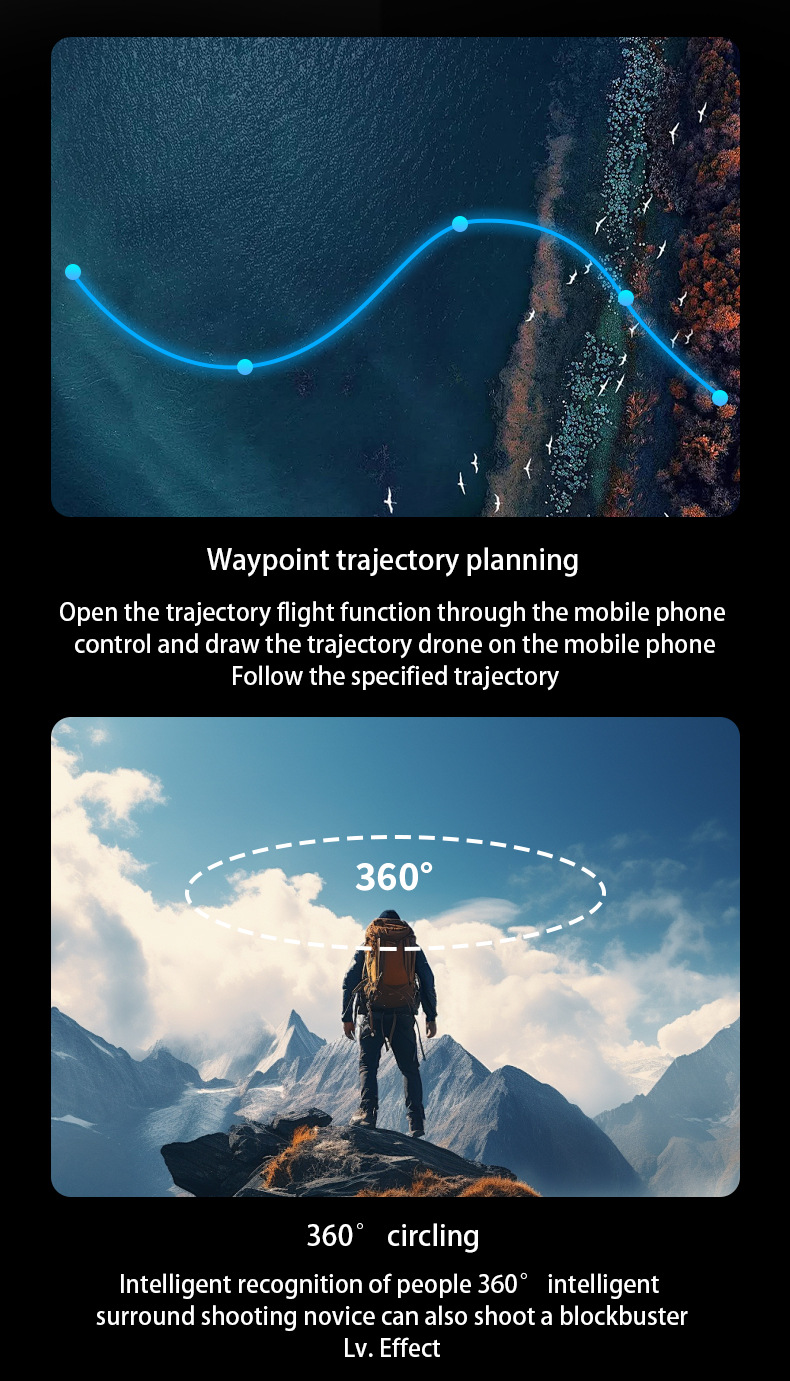 Cross-border unmanned aerial vehicle three-axis gimbal GPS positioning automatic return, brushless high-definition aerial photography, laser obstacle avoidance remote control screen pic 31