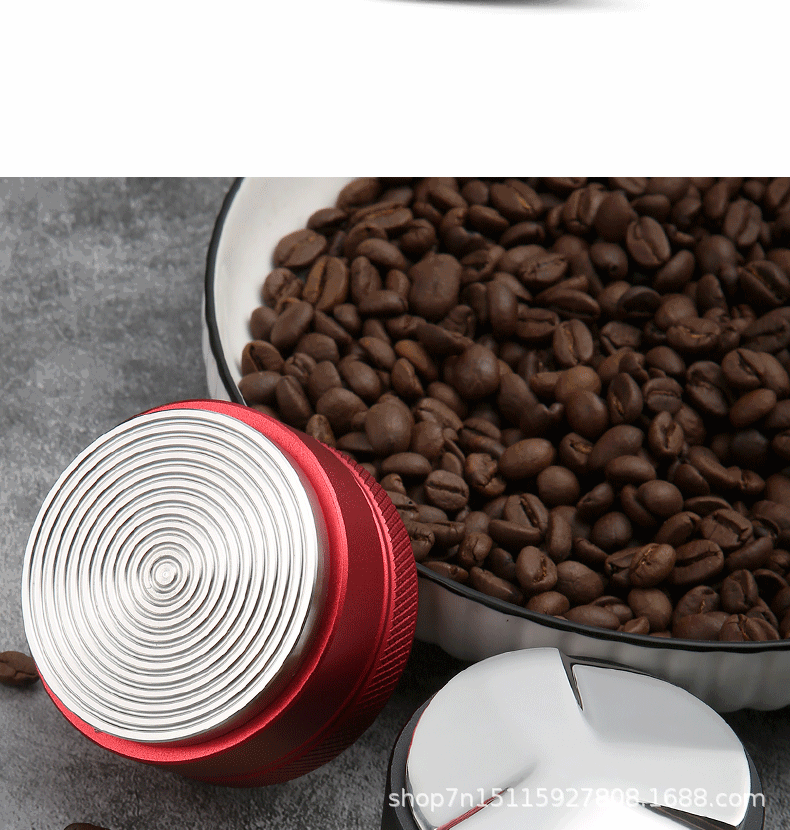 Stainless steel plastic coffee cloth powder maker, flat-bottomed three-paddle threaded powder press, macaron powder hammer, 51/53/58mm pic 18
