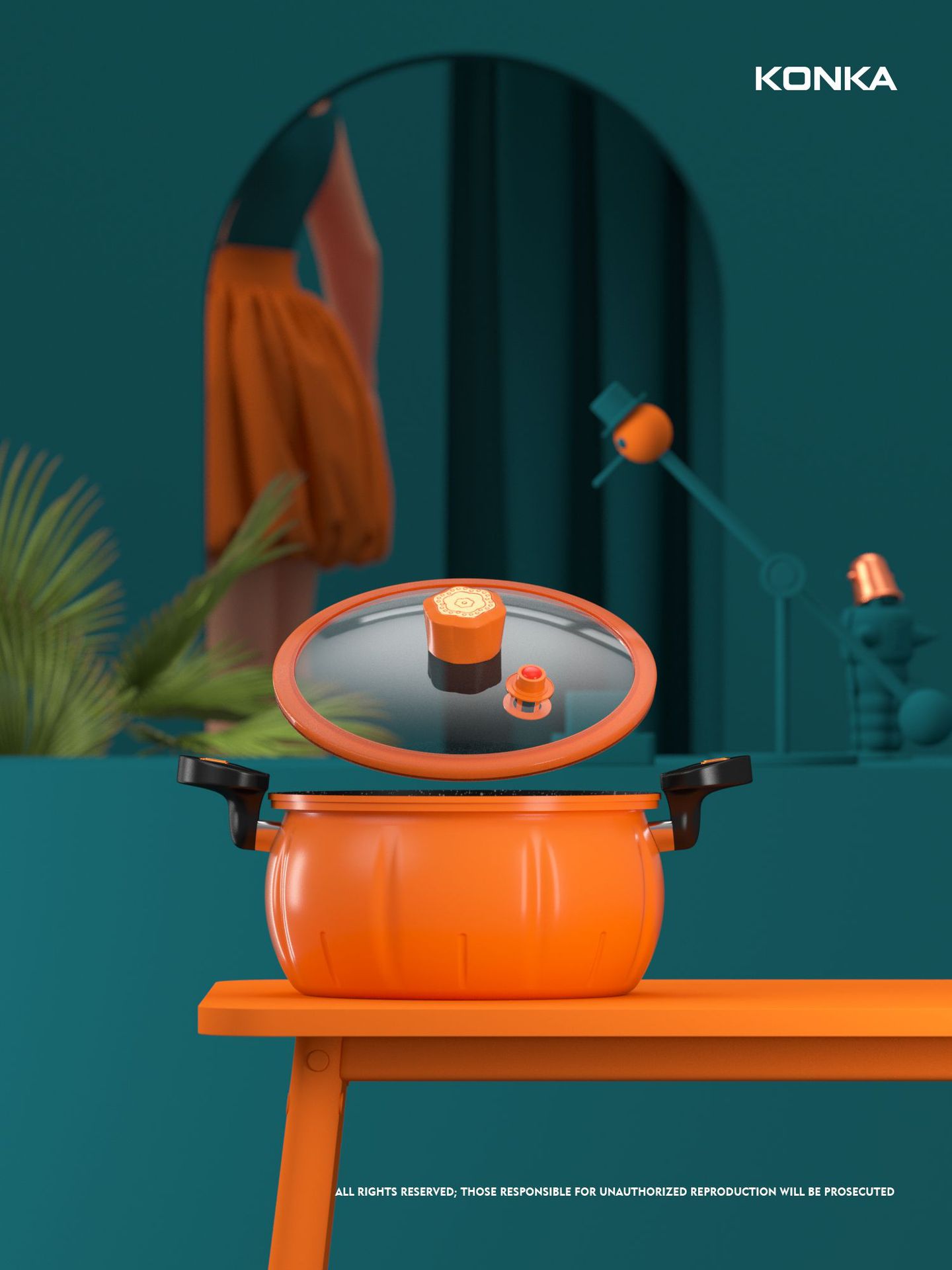 康佳南瓜锅家用大容量微压锅厨房炖煮锅煲汤锅麦饭石不粘锅礼品锅详情14