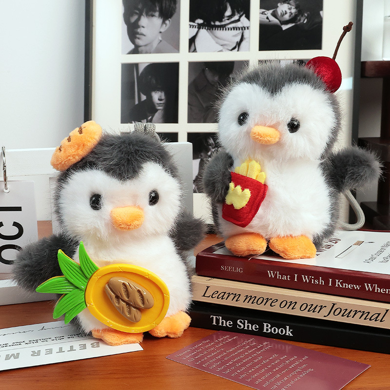 Cute dessert, penguin bag, small pendant, plush toy, doll bag, hanging decoration, bag, hanging accessory, car key chain pic 13