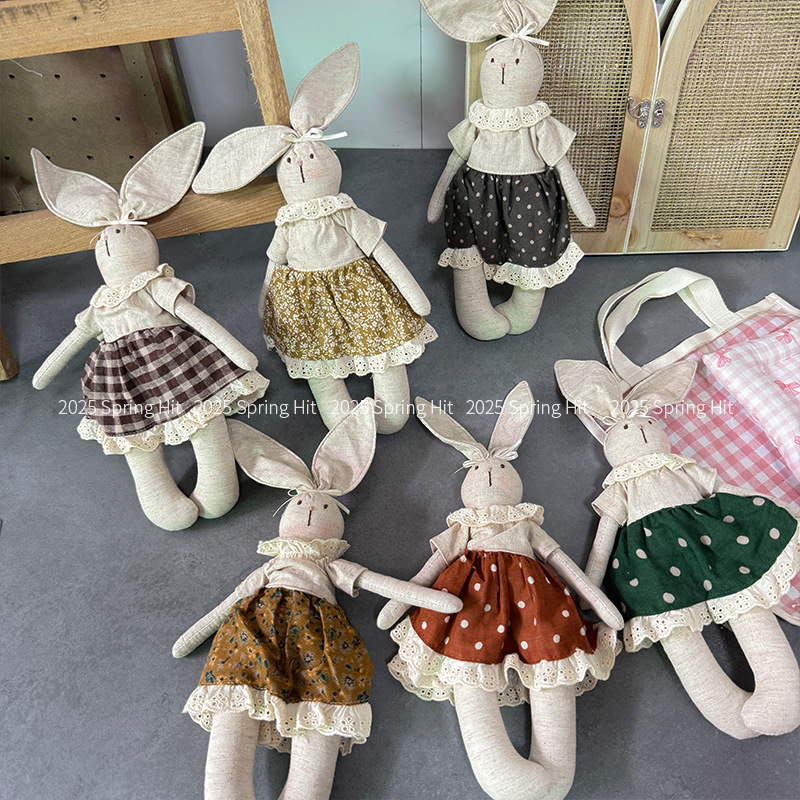 韩系可爱布艺卡通兔兔布娃娃女童玩偶安抚玩具房间公仔可爱送礼物详情4