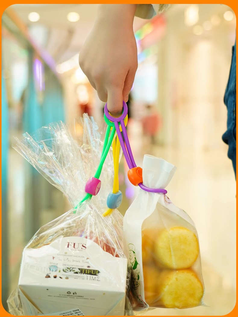 彩色零食封口绑带多功能封口夹拉环扣厨房食品保鲜用创意捆扎绑绳详情6