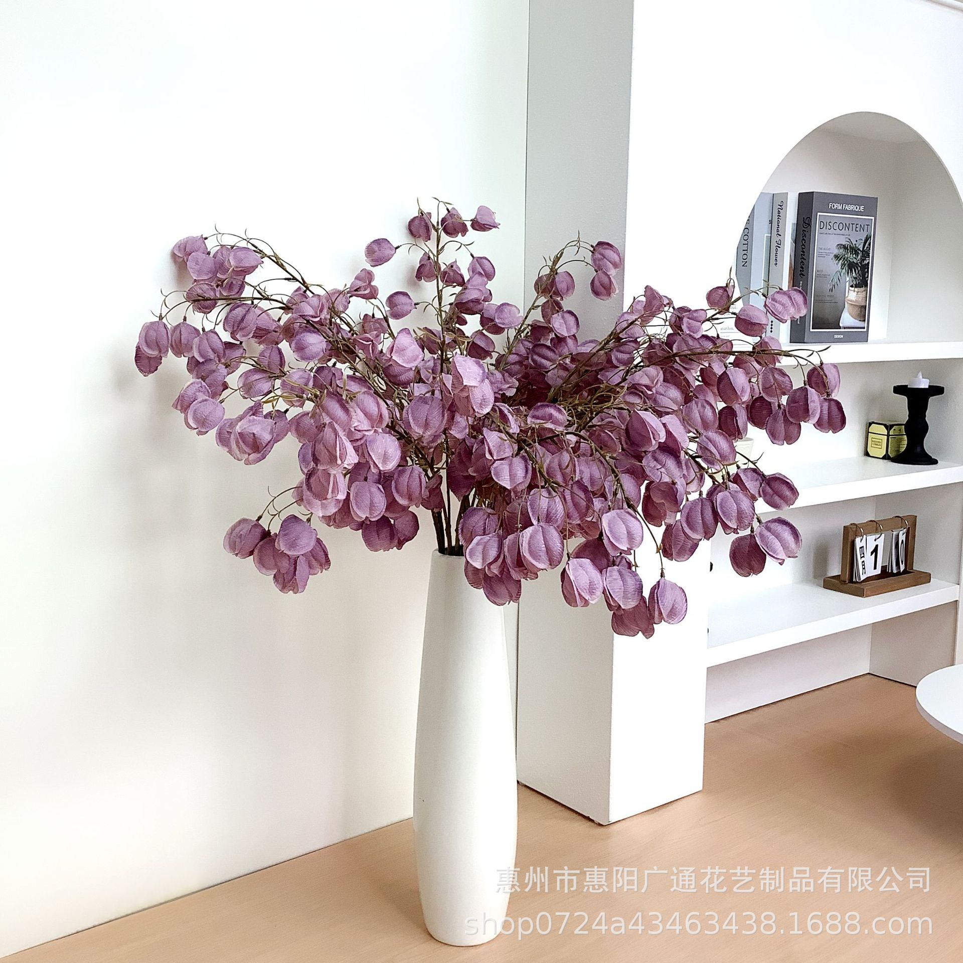 高级轻奢风灯笼花仿真花艺客厅玄关落地摆件婚庆礼堂陶瓷工艺品详情3