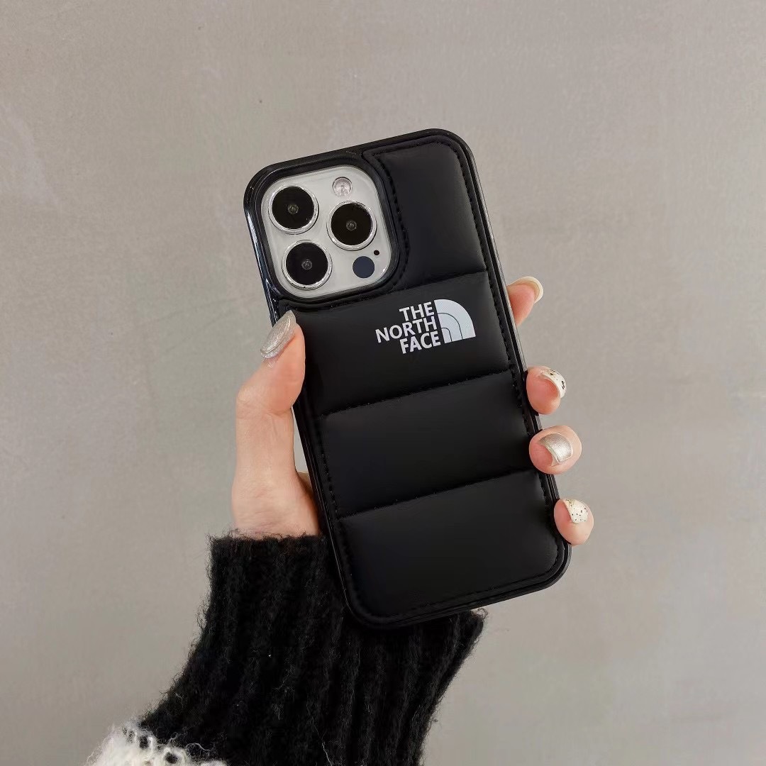 羽绒服北面适用iPhone16promax填充棉手机壳14promax充棉羽绒服13详情16