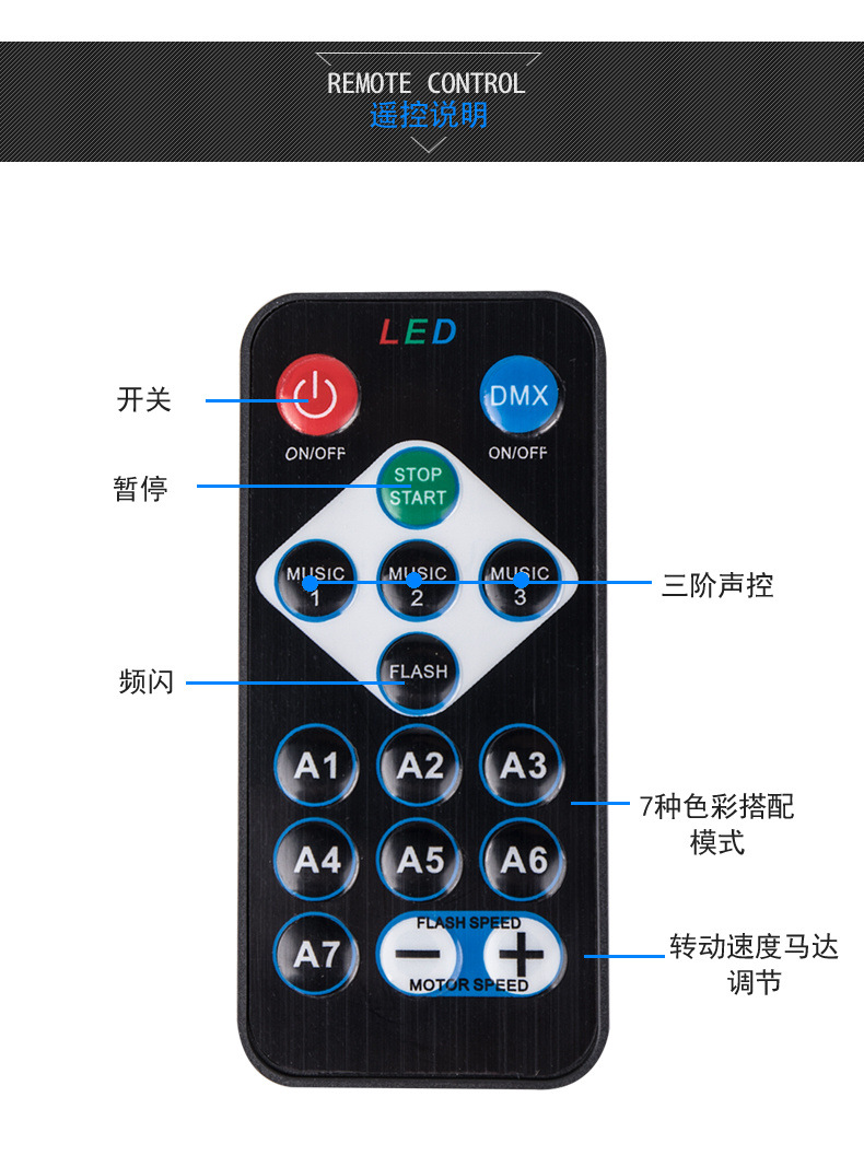 led彩灯ktv舞台灯旋转七彩灯酒吧灯房间蹦迪灯宿舍夜店灯室内家用详情11
