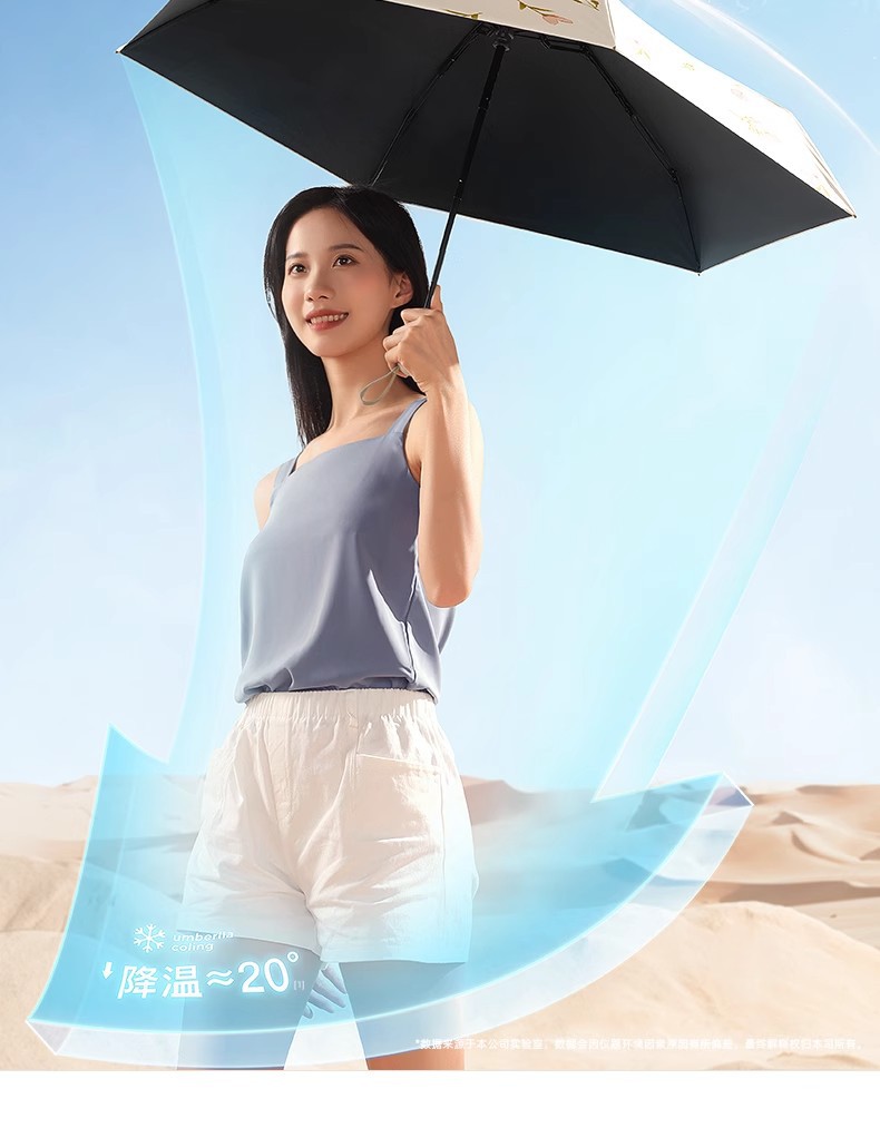 六折防晒小巧遮阳伞口袋紫外线太阳伞晴雨便携两用迷你折叠卡片伞详情12