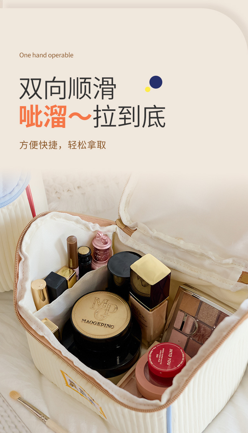 新款可爱房子化妆包大容量手提包便携旅行收纳洗漱包浴室化妆包包详情7