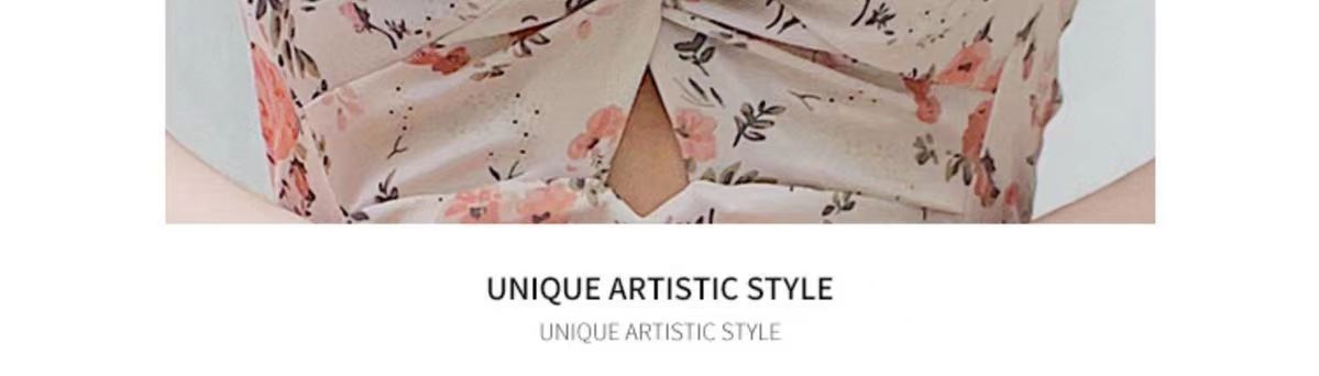 Swimsuit women, conservative one-piece sexy, hot spring Internet celebrity style, high-end look, floral print, slimming, concealing flesh, small breasts, pure and alluring style pic 10