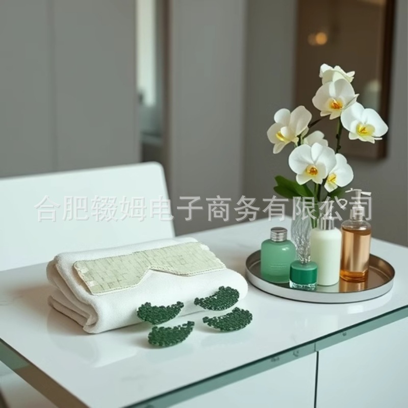 绿凤玉眼帘天然软枣绿玉手工编织美容SPA冰敷冰凉岫玉眼帘睡眠休息放松眼罩详情8