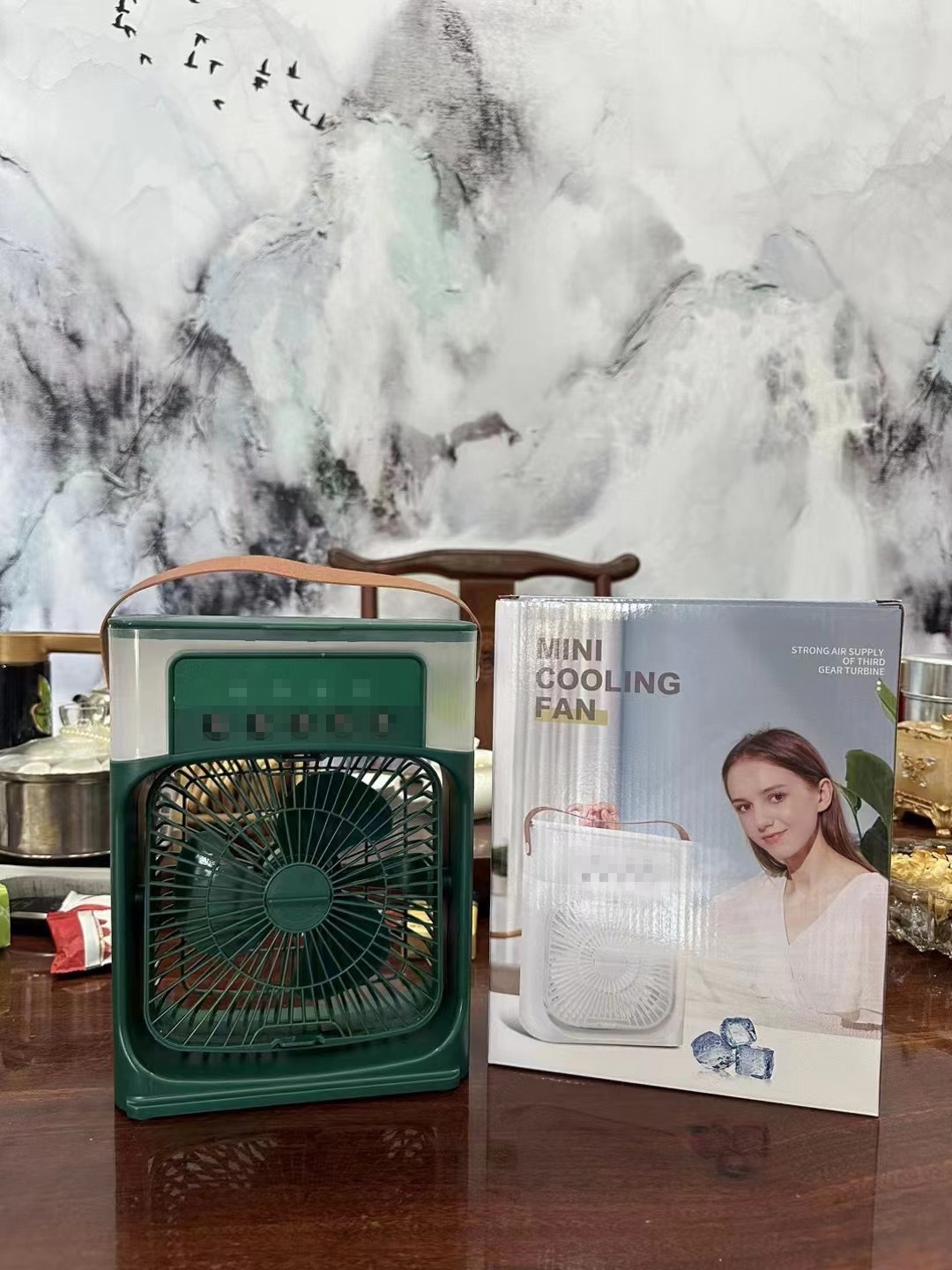 跨境爆款五孔喷雾风扇加湿制冷空调扇桌面宿舍迷你冷风机USB风扇详情4