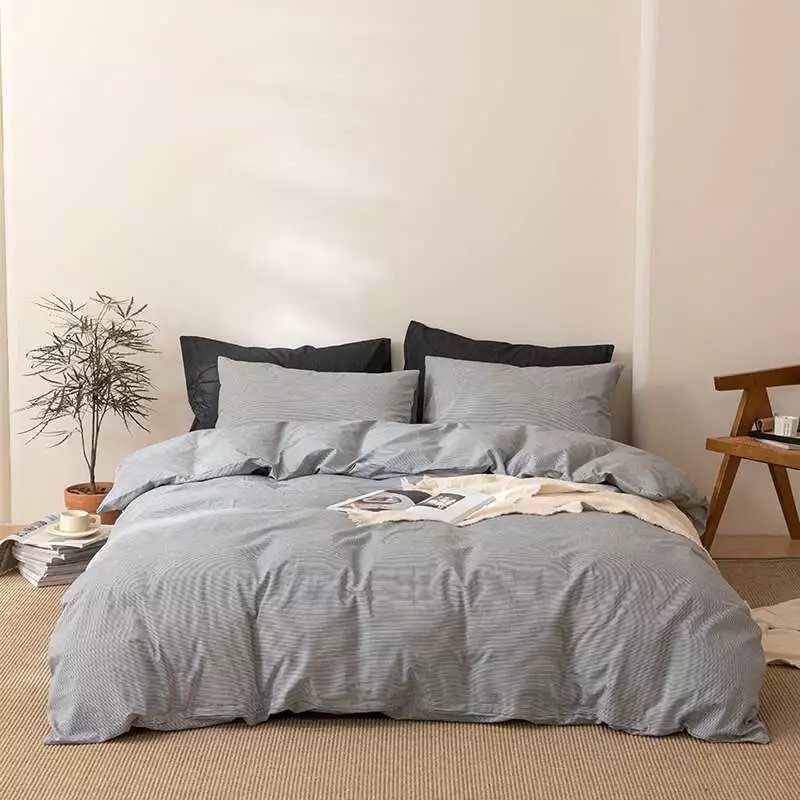 Muji pure cotton washed cotton four-piece set, Class a baby and mother grade bed sheets and duvet covers, all-cotton light luxury high-end bedding pic 33