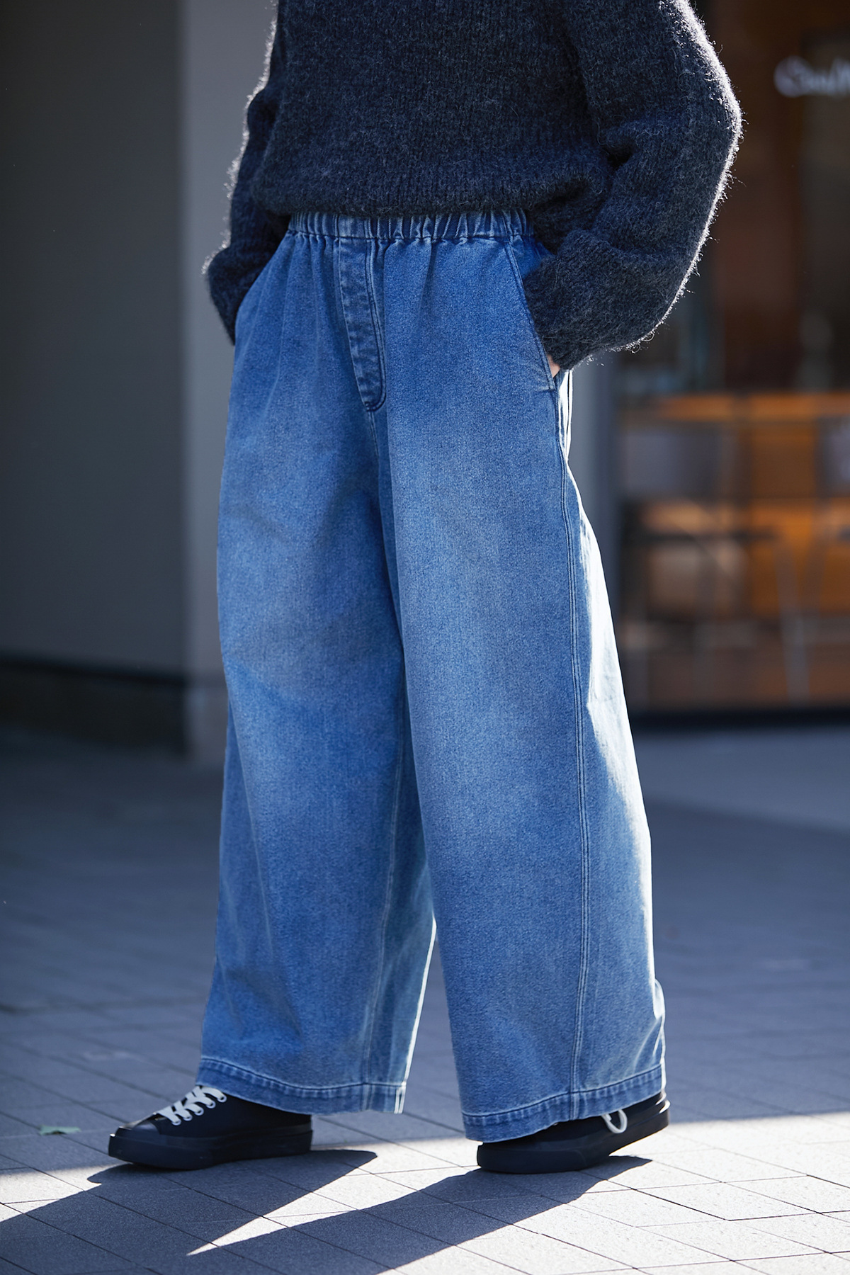 2025春秋款少年蓝色文艺小众松紧腰传统水洗磨毛休闲牛仔裤详情32