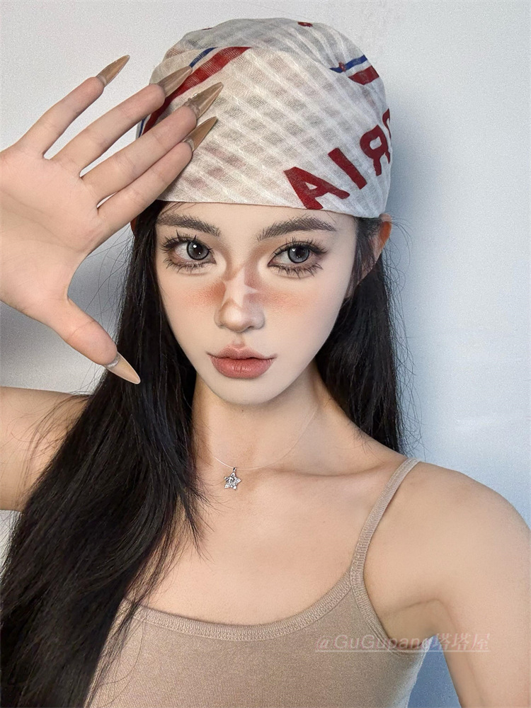 American y2k millennium Girl headscarf, hip-hop street style cool square scarf, new thin and simple hair band and headband pic 6