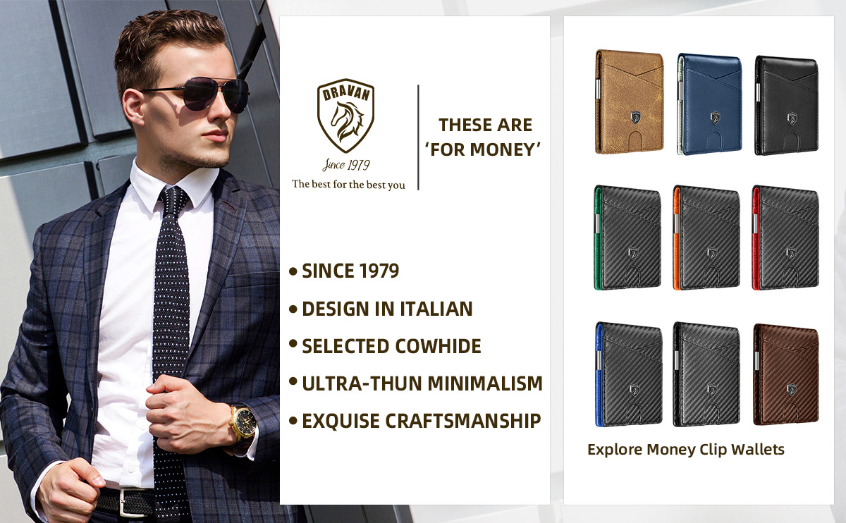 跨境欧美热销卡包超轻便携碳纤维零钱包男士皮包RFID防盗刷独立站详情10