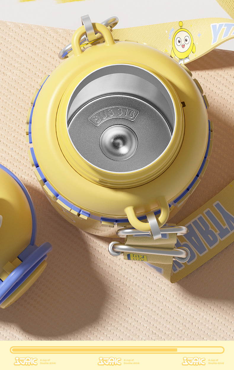 蛋仔派对儿童保温杯三丽鸥便携大容量双饮水杯男女小学生上学水壶详情10