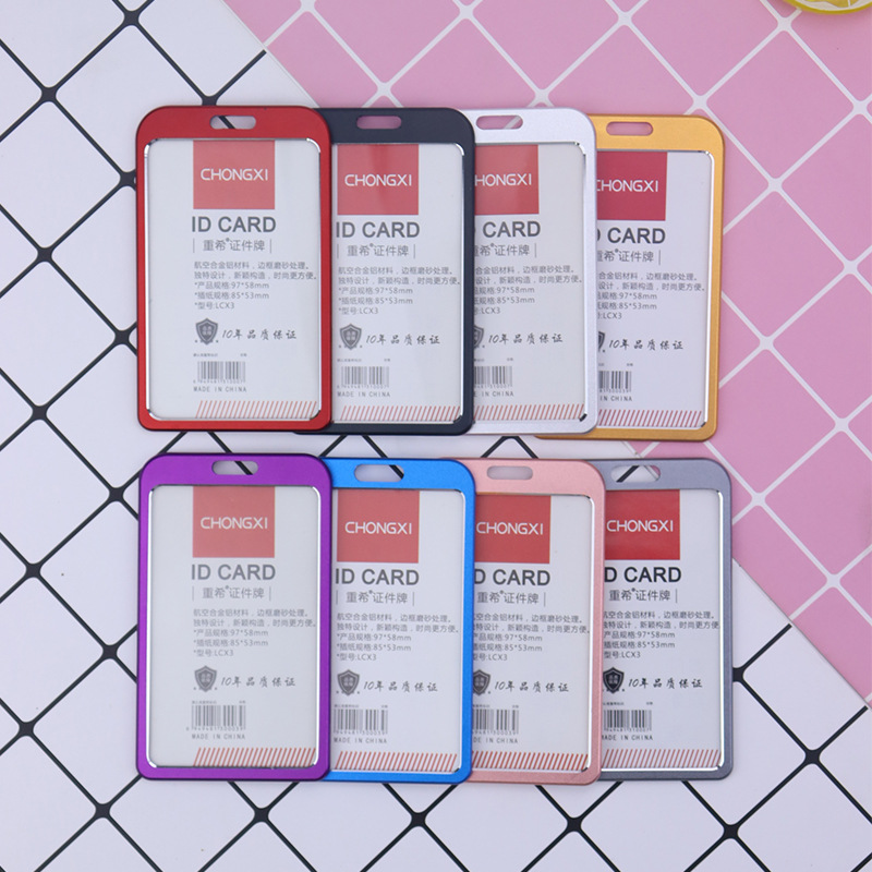 Factory wholesale aluminum alloy name card holders, name cards, school name cards, work ID card holders, employee and student bus meal cards, name badges pic 5