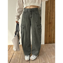 云长 窄版显瘦牛仔裤女冬季新款加厚直筒高腰休闲长裤子现货K0170详情9