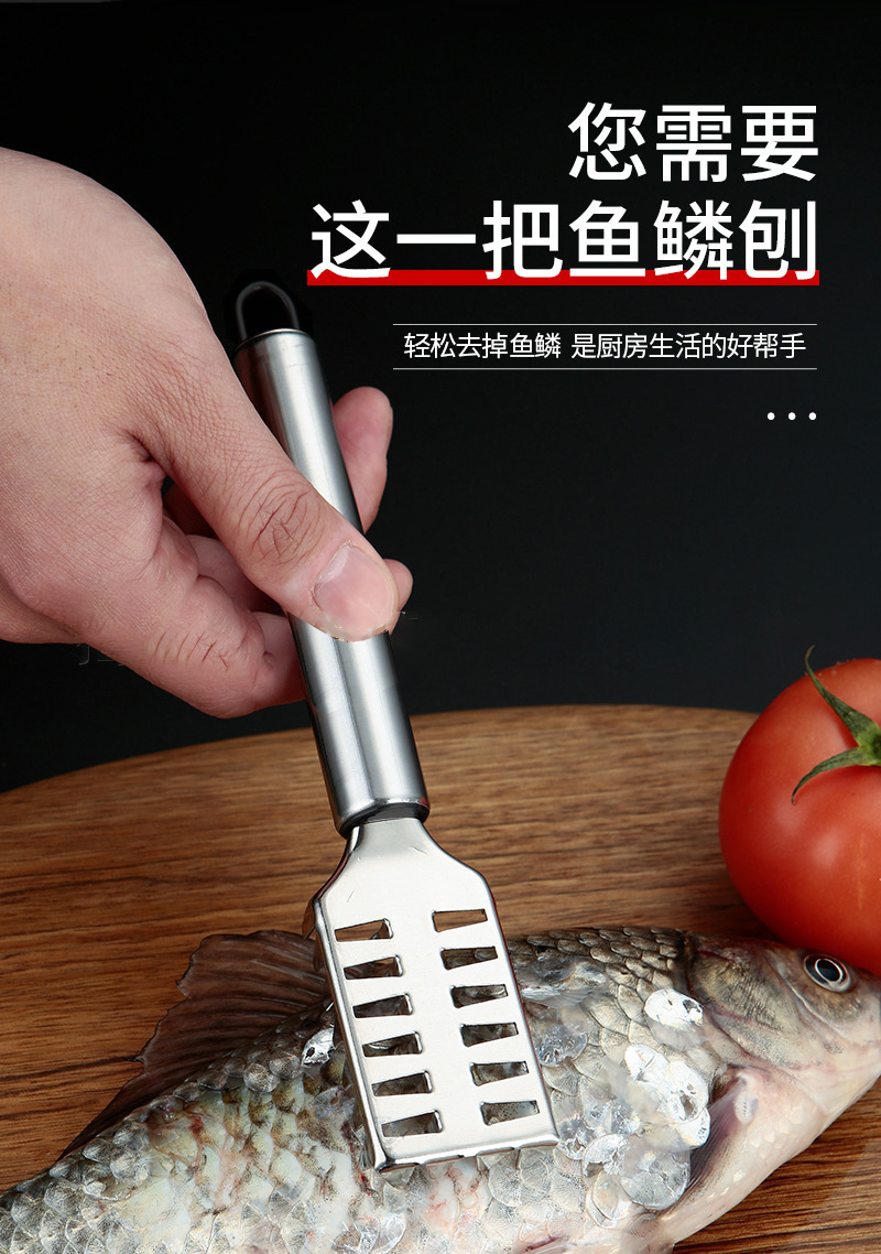 不锈钢鱼鳞去鳞刮鱼器杀鱼刮鱼鳞刀去鳞器刷子鱼鳞刨厨房小工具详情3