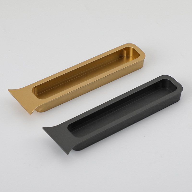 黑色隐形拉手嵌入式暗装柜门衣柜抽屉金色现代简约谷仓移门把手详情37