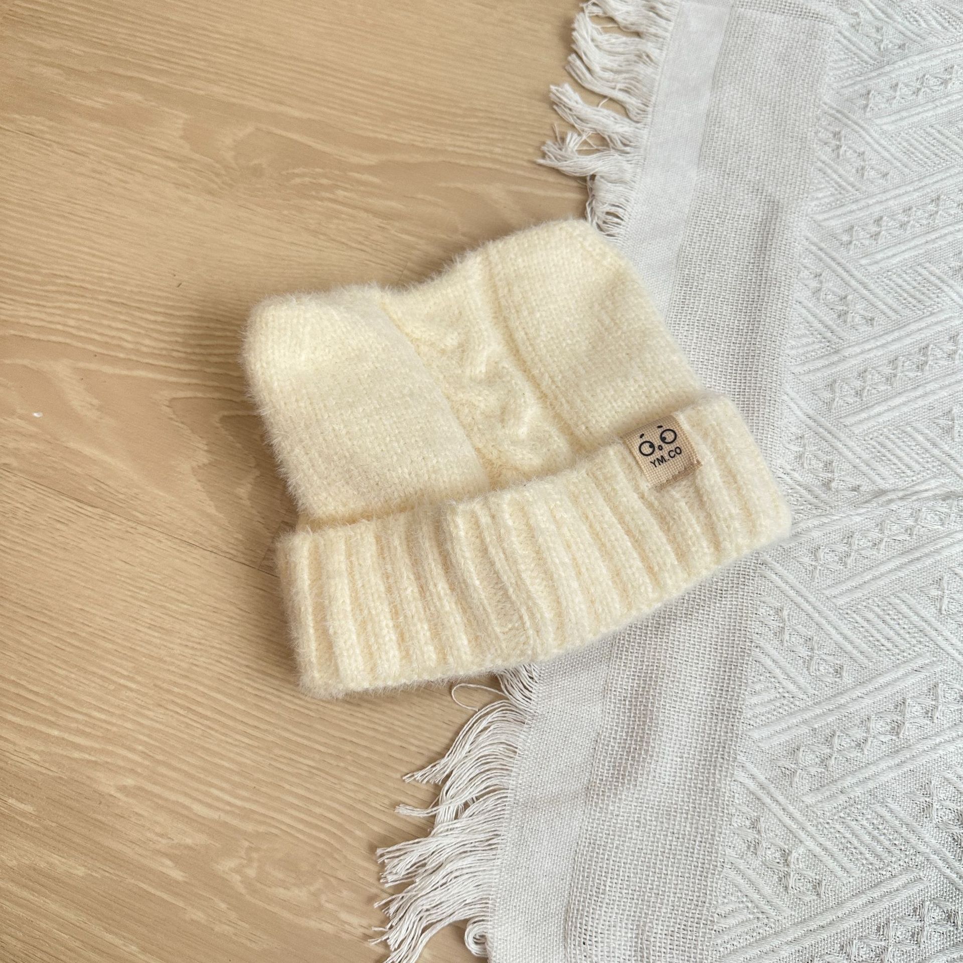 儿童针织帽日系可爱猫耳朵小标狐狸毛秋冬毛线帽防风保暖护耳帽详情21