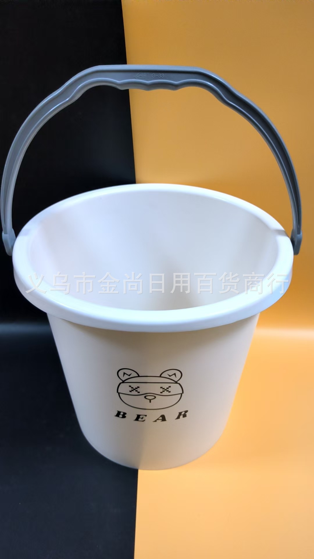 新款塑料水桶卡通小熊圆桶手提学生宿舍洗衣桶家用洗澡桶泡脚桶详情3
