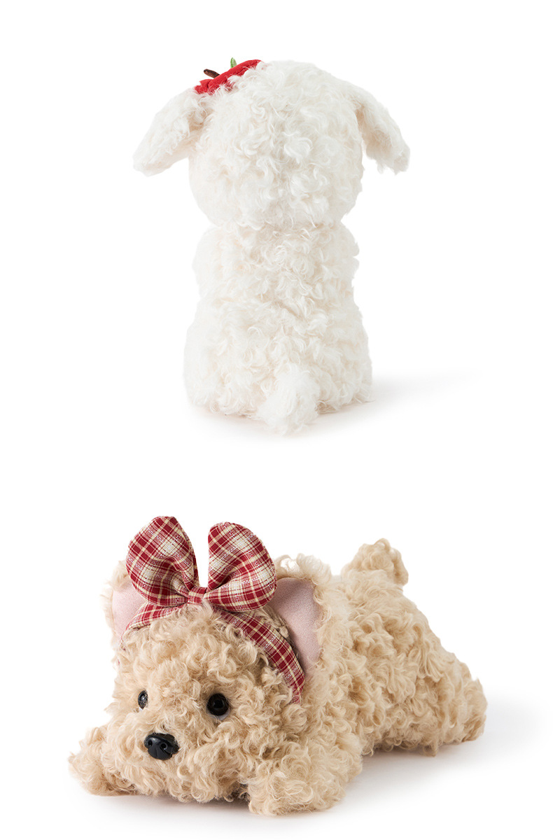 多爱原创复古小狗毛绒玩具可爱趴姿苹果小狗公仔安抚哄睡玩偶批发详情8