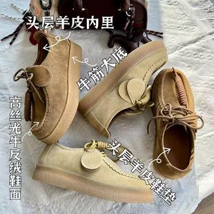 发泡底真皮雪地靴女2025冬季新款复古保暖女靴厚底增高百搭鞋子女详情3