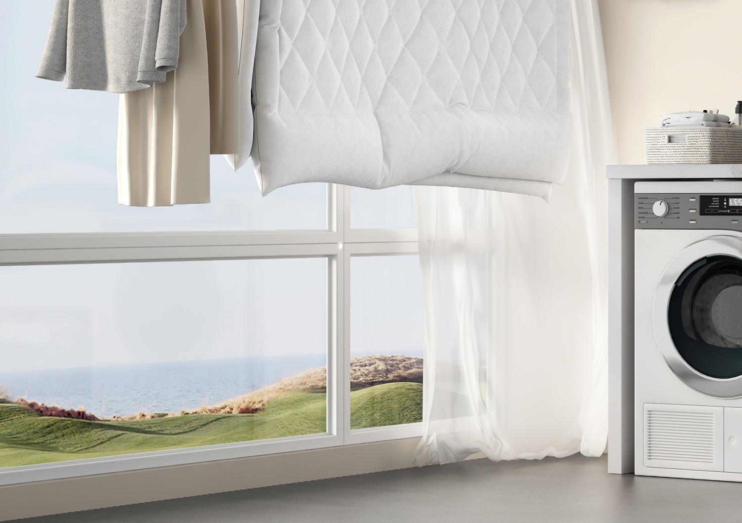 隐形晾衣绳室内免打孔阳台隐形收缩晾衣神器卫生间晾衣架钢丝绳子详情24