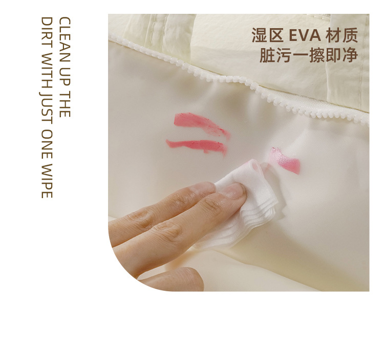 Taslon water-resistant travel storage bag, large-capacity hand-held makeup bag, multi-functional and convenient luggage storage bag pic 6