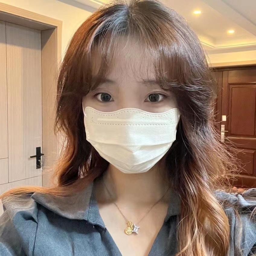 V型蝴蝶口罩一次性高颜值可爱女三层独立包装ins风学生女莫兰迪色详情18