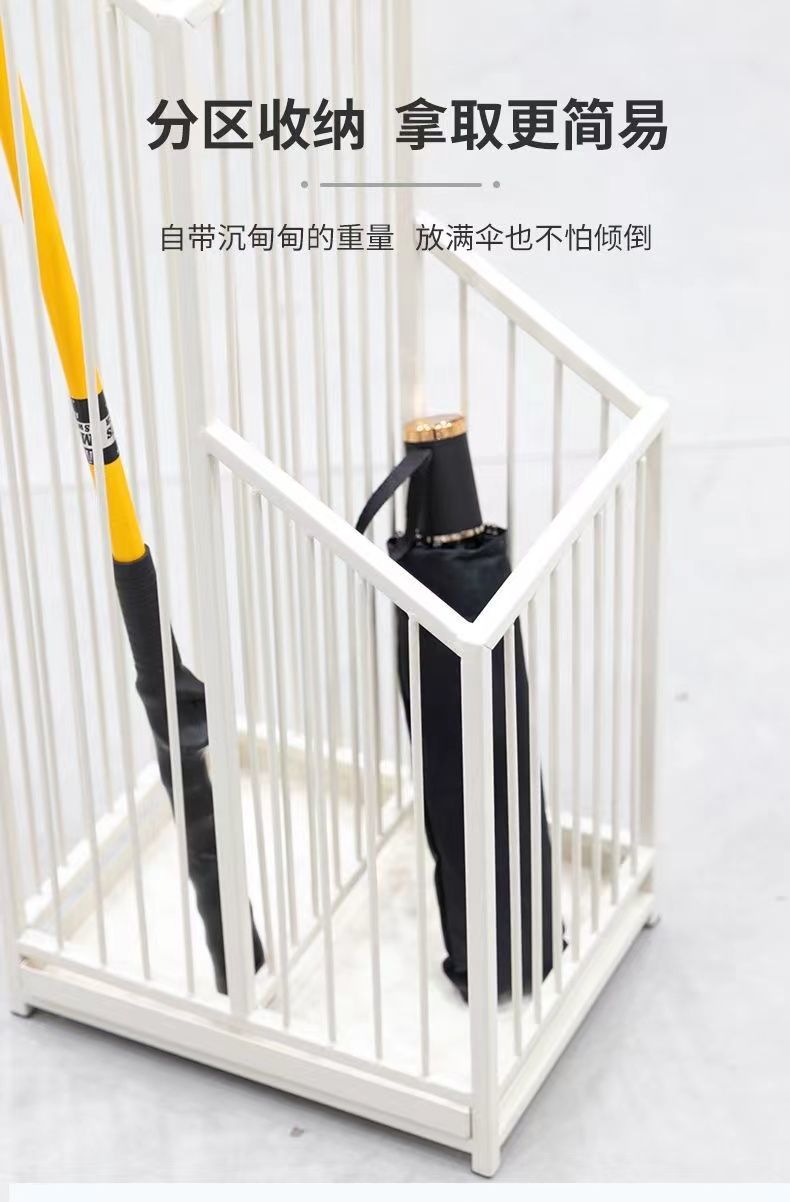轻奢铁艺沥水雨伞架门口雨伞桶放伞架家用电梯口立伞筒收纳置物架详情19