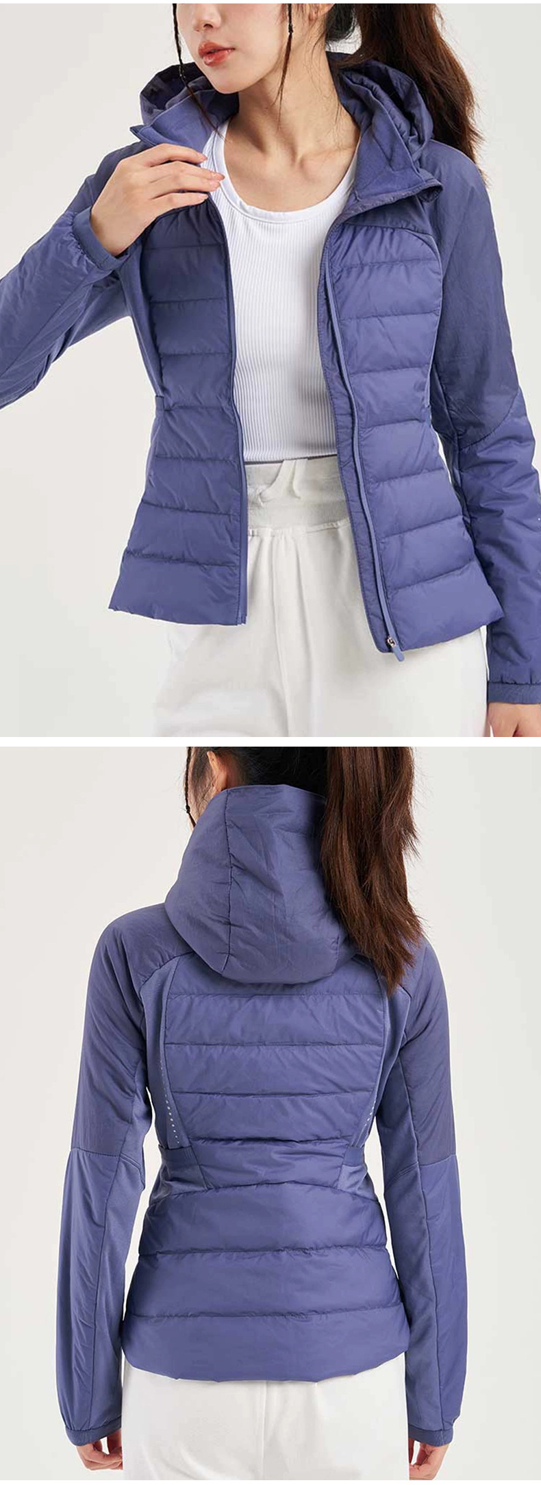 Winter down jacket, form-fitting hooded, running, outdoor warmth, winter sports, yoga wear, coat jacket for women pic 26