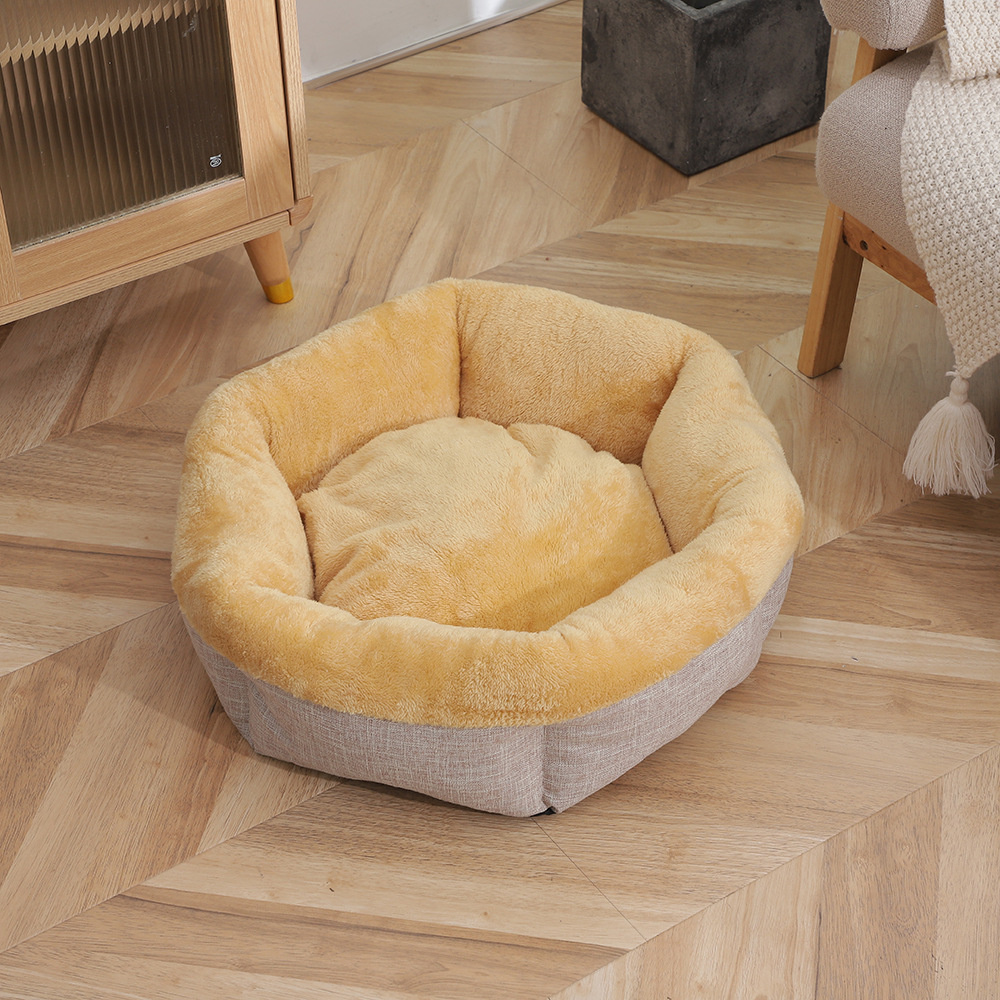 Winter thickened plush pet sleeping beds that can be disassembled and washed, Arctic fleece upturned cat beds, thickened PP cotton dog beds wholesale pic 14