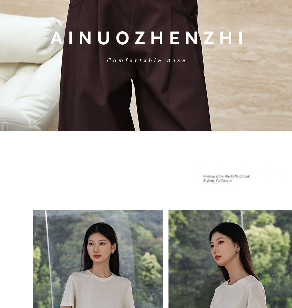 纯色棉亚麻圆领T恤女式春夏季薄款宽松上衣正肩显瘦套头休闲短袖详情44