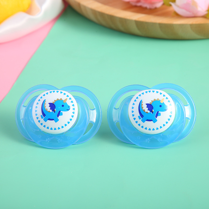 Wholesale of cartoon portable printed baby pacifiers with LIDS, silicone for babies to sleep soundly, durable and safe to play with pic 7