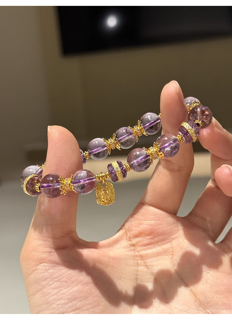 巴西紫水晶手串女手链轻奢气质网红紫气东来水晶串珠手饰生日礼物详情18
