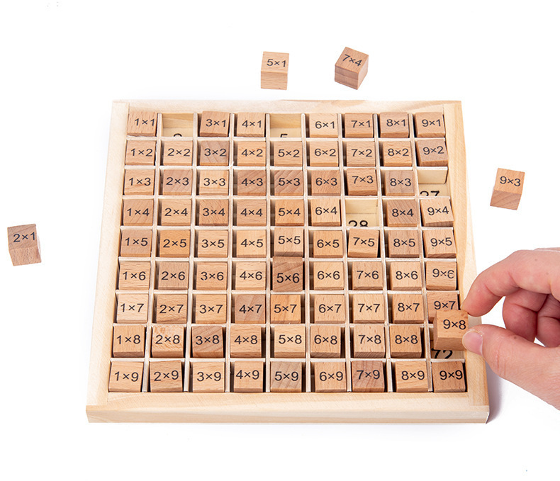 Wooden digital operation building blocks, small toys, multiplication teaching AIDS, primary school mathematics teaching AIDS, cross-border street stall, 10-yuan store wholesale pic 3