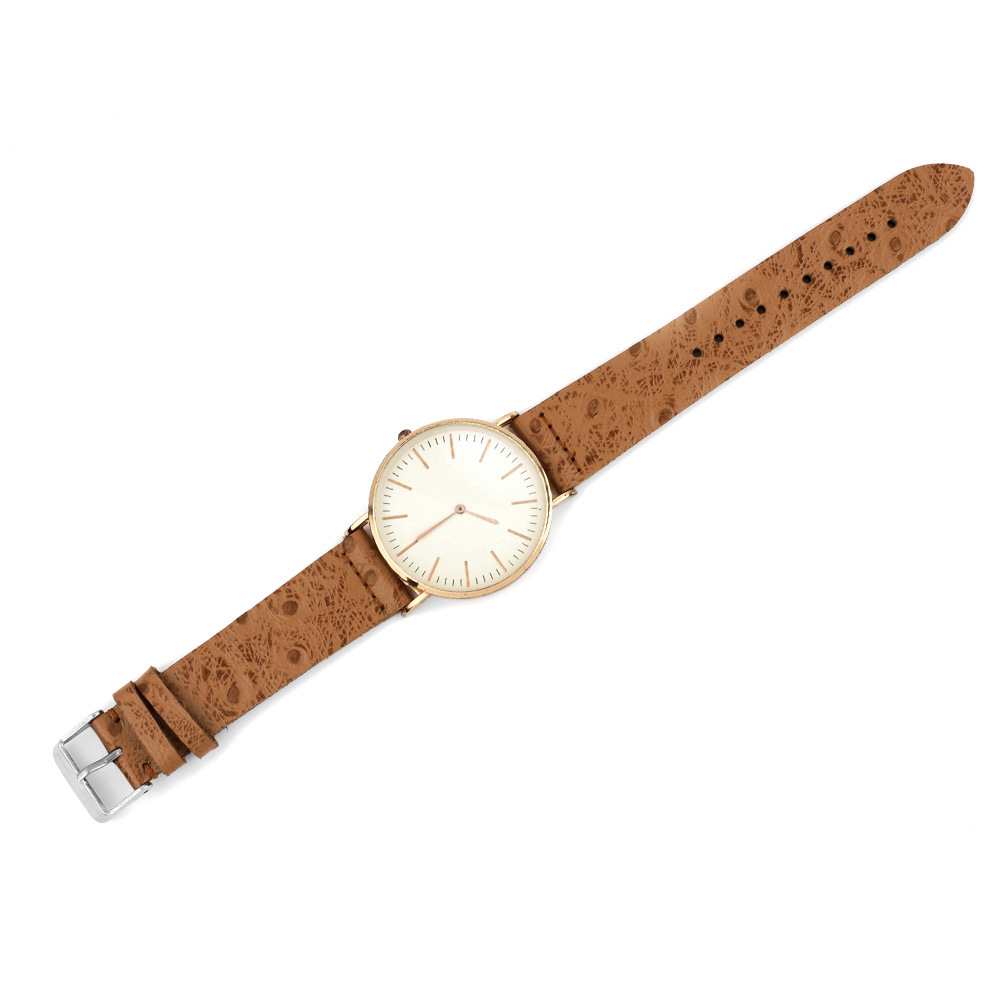 Ostrace-patterned genuine leather double-layer trimmed strap, smartwatch mechanical hand strap, calfskin strap, lugs bracelet pic 5