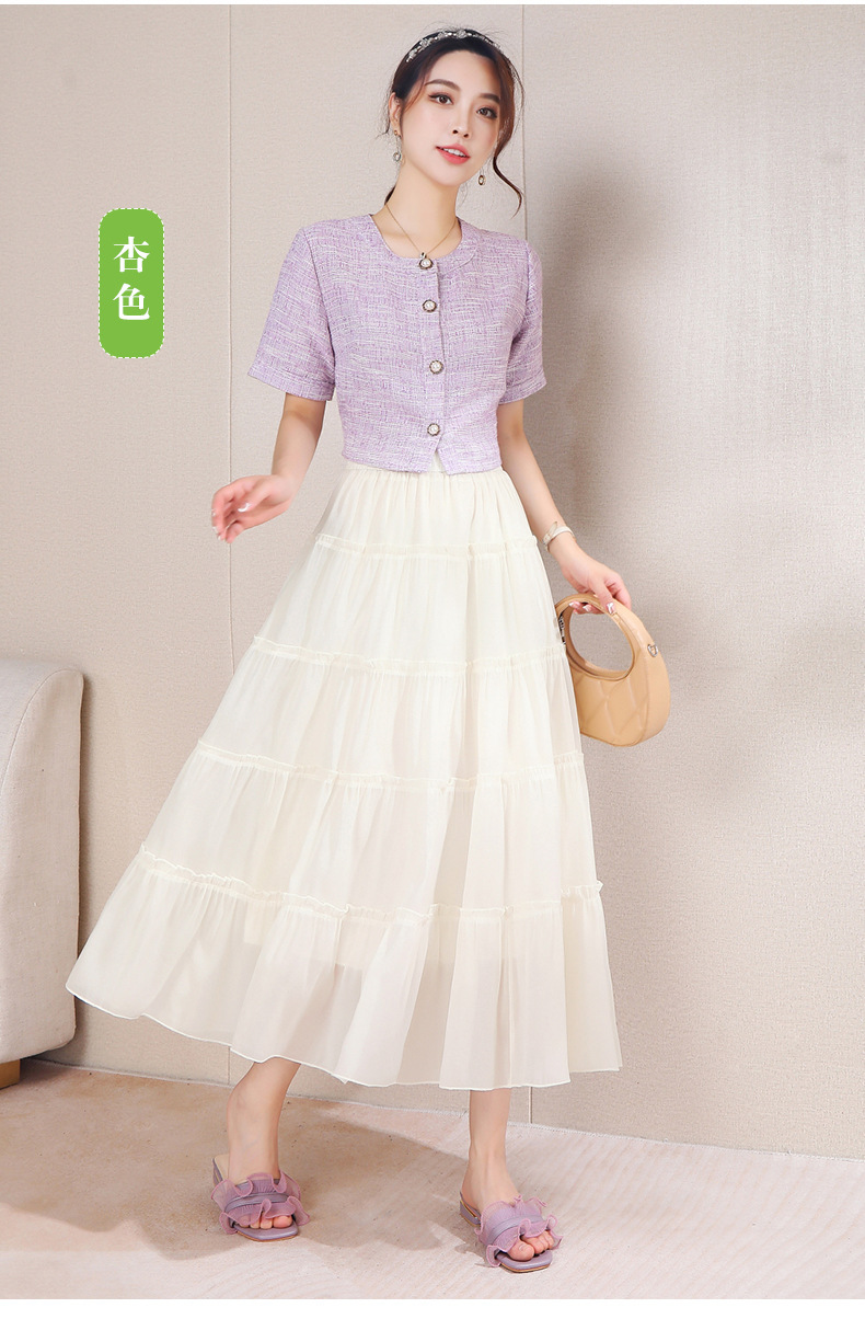 Fairy Forest style sweet pleated skirt 2024 new summer Design sense Light and thin skirt, fashionable high-waisted half skirt pic 20